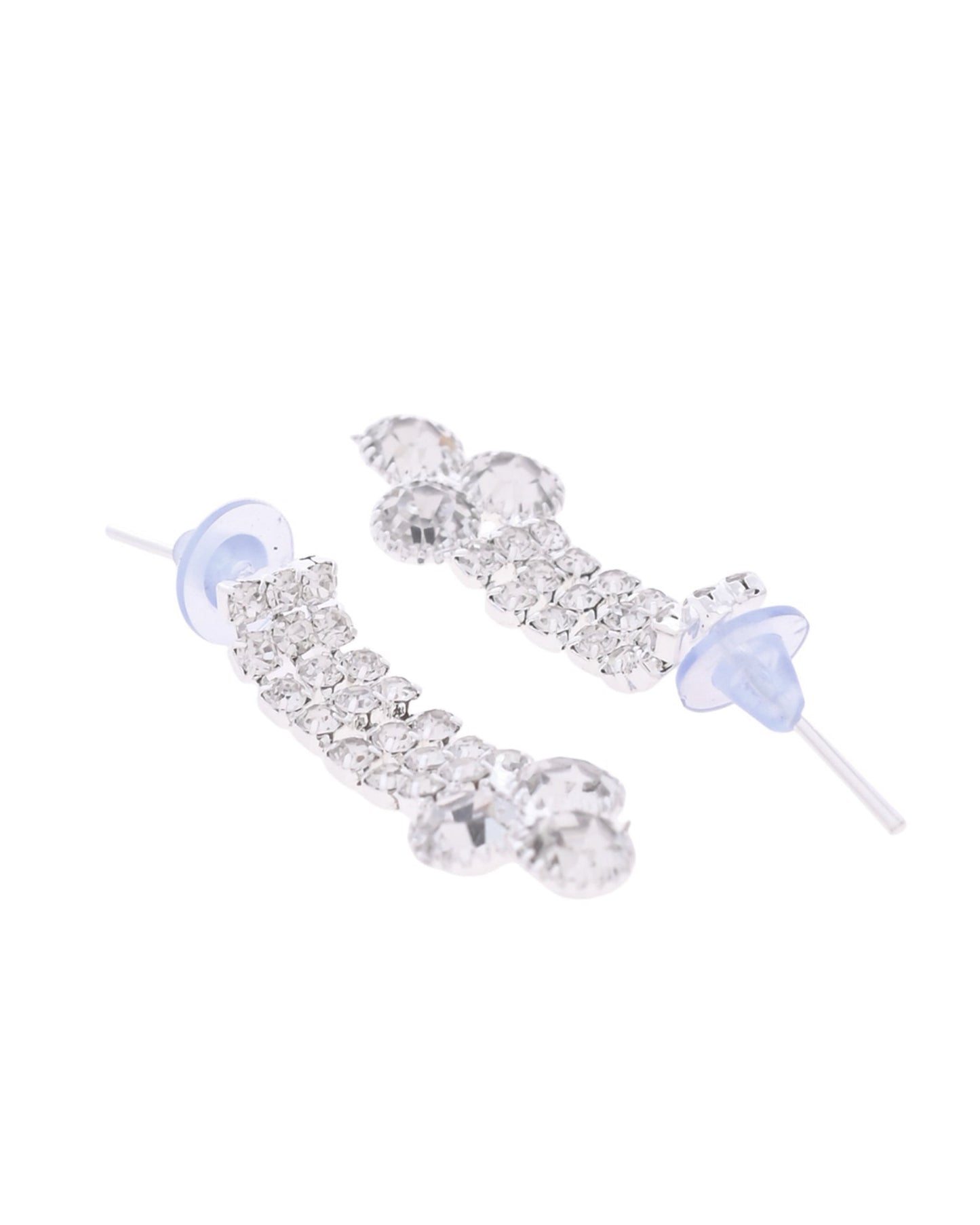 VOJ Silver Plated CZ Stone Studded Necklace Set - Swadesiicart
