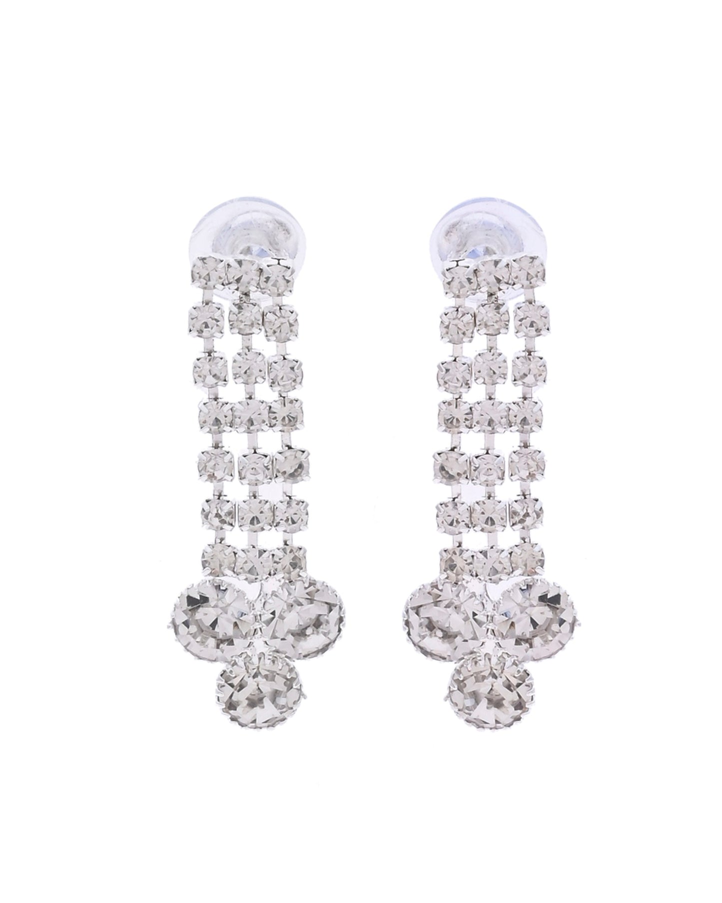 VOJ Silver Plated CZ Stone Studded Necklace Set - Swadesiicart