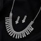VOJ Silver Plated CZ Stone Studded Necklace Set - Swadesiicart