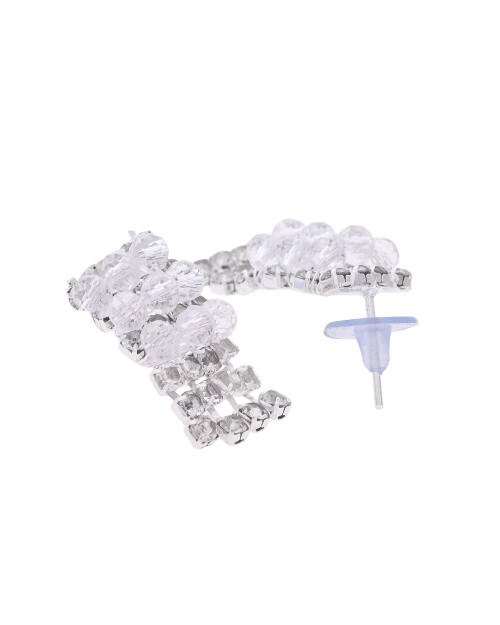 VOJ Silver Plated Stone Studded Necklace Set - Swadesiicart