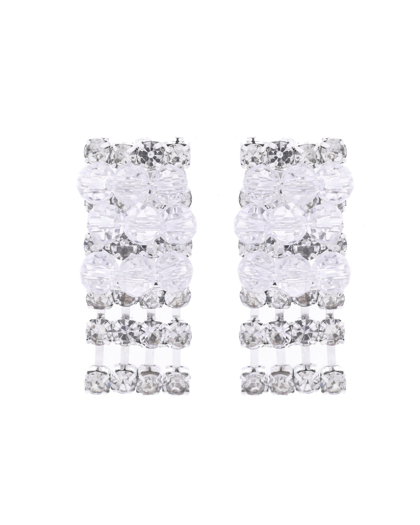 VOJ Silver Plated Stone Studded Necklace Set - Swadesiicart