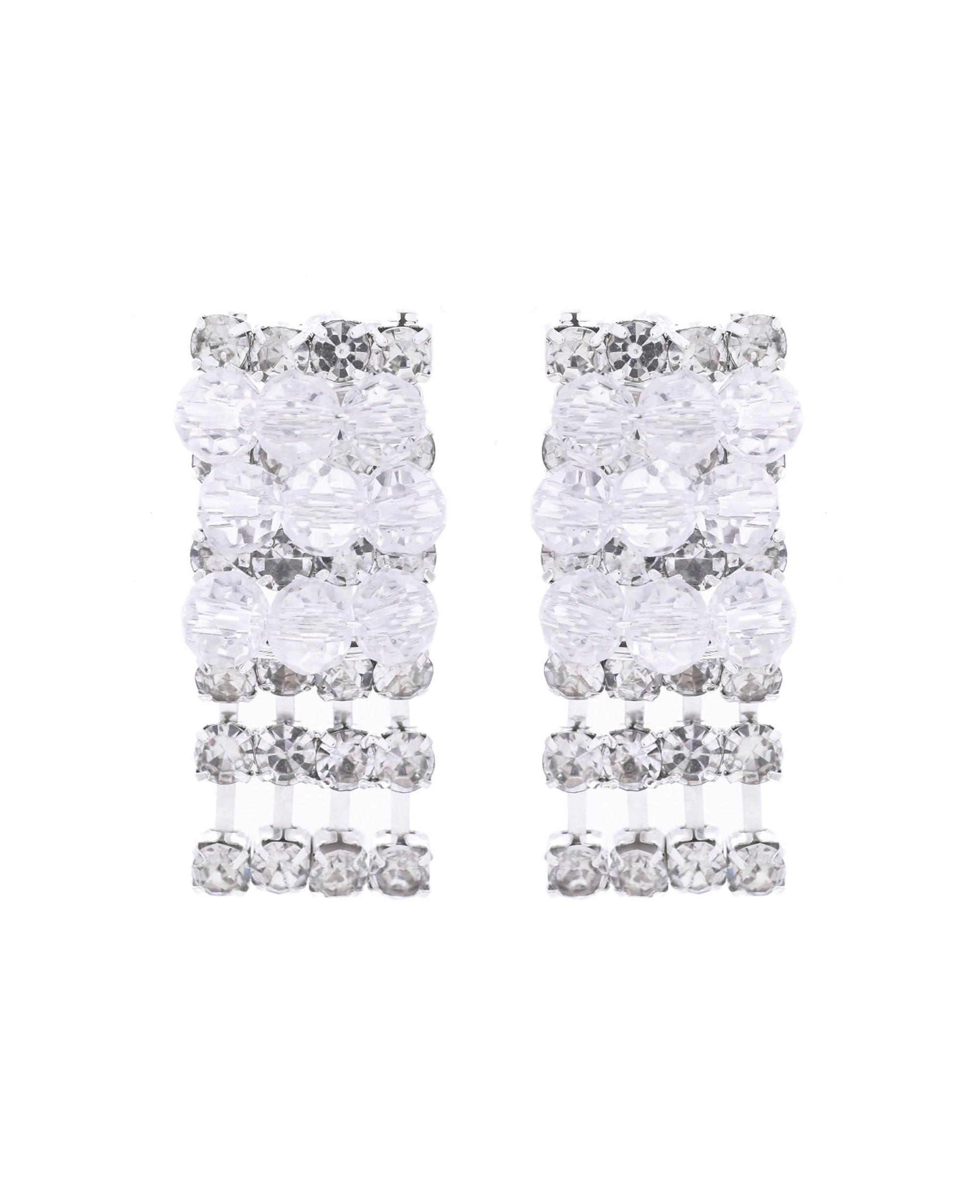 VOJ Silver Plated Stone Studded Necklace Set - Swadesiicart