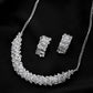 VOJ Silver Plated Stone Studded Necklace Set - Swadesiicart