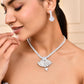 VOJ Silver Plated CZ Stone Studded Designer Jewellery Set - Swadesiicart