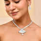 VOJ Silver Plated CZ Stone Studded Designer Jewellery Set - Swadesiicart