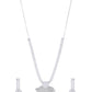 VOJ Silver Plated CZ Stone Studded Designer Jewellery Set - Swadesiicart