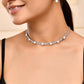VOJ Silver Plated Pearl And Stone Studded Necklace Set - Swadesiicart