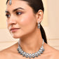 VOJ Oxidized Floral Designed Stone Studded Necklace Set - Swadesiicart