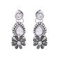 VOJ Oxidized Floral Designed Stone Studded Necklace Set - Swadesiicart
