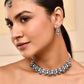 VOJ Oxidized Designer Stone Studded Jewellery Set - Swadesiicart