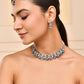 VOJ Oxidized Designer Stone Studded Jewellery Set - Swadesiicart
