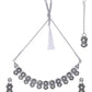 VOJ Oxidized Designer Stone Studded Jewellery Set - Swadesiicart