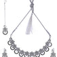VOJ Oxidized Floral Stone Studded Necklace With Earrings Set - Swadesiicart
