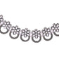 VOJ Oxidized Floral Stone Studded Necklace With Earrings Set - Swadesiicart