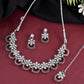 VOJ Oxidized Floral Stone Studded Necklace With Earrings Set - Swadesiicart