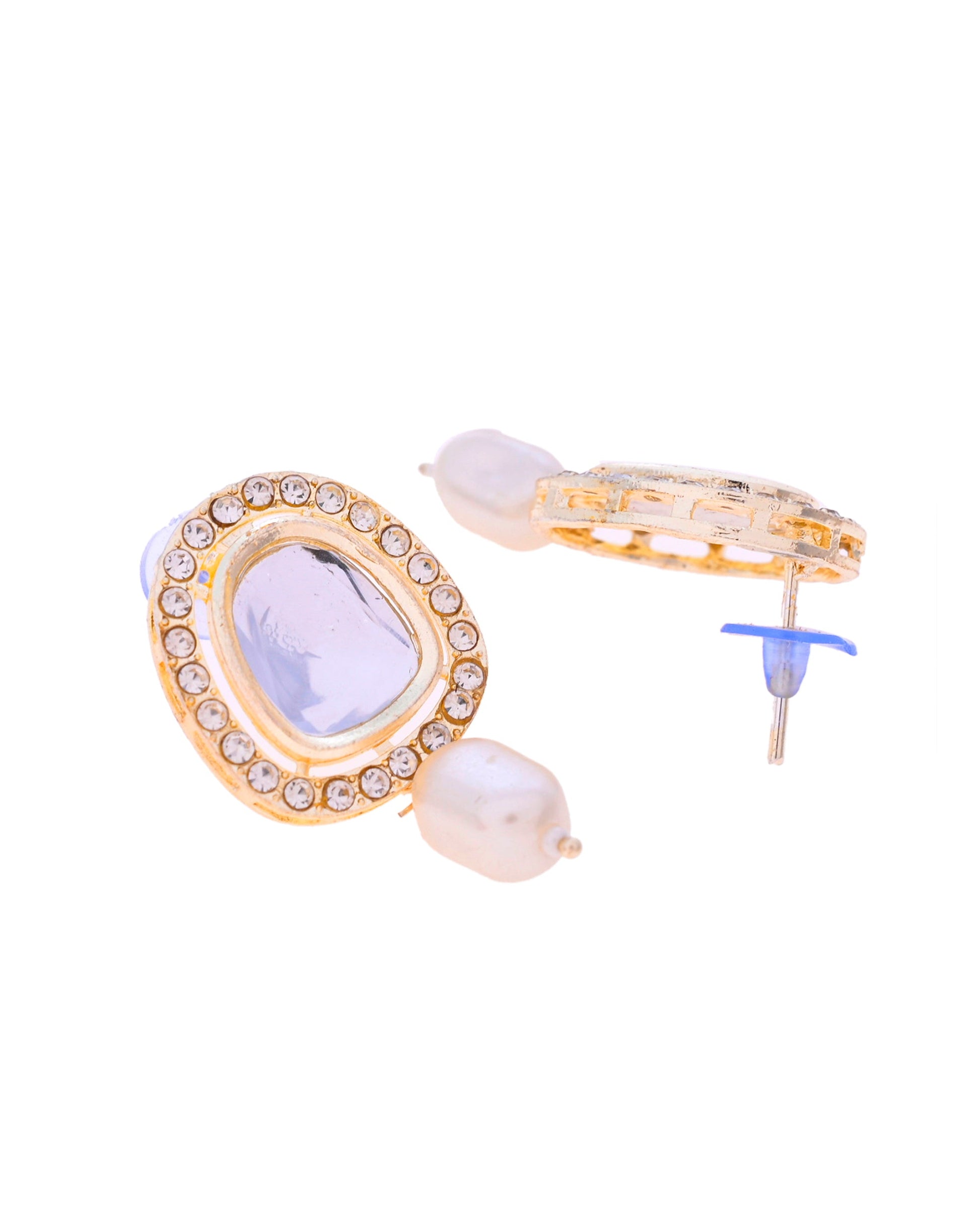VOJ White Kundan Studded Choker Set - Swadesiicart