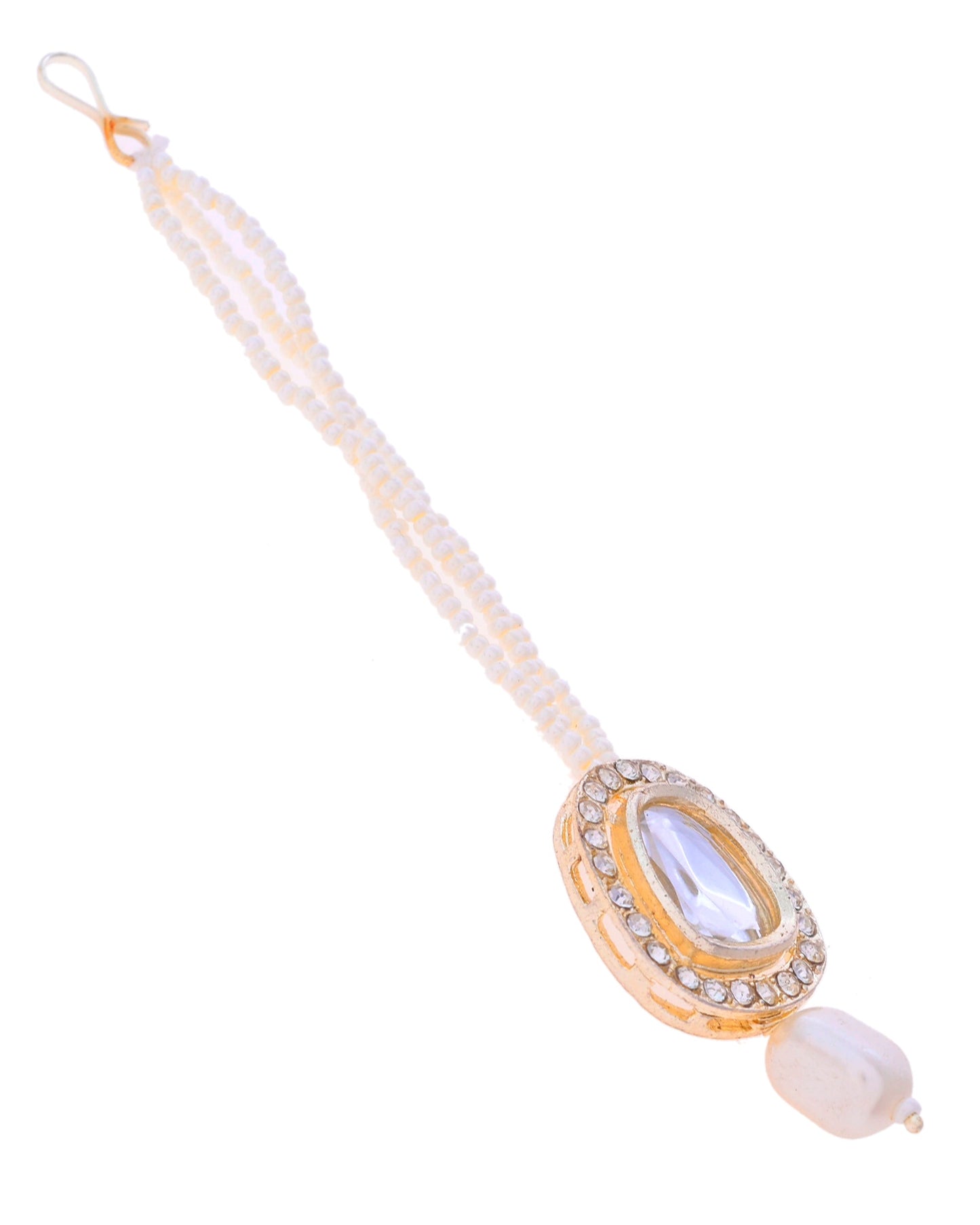 VOJ White Kundan Studded Choker Set - Swadesiicart