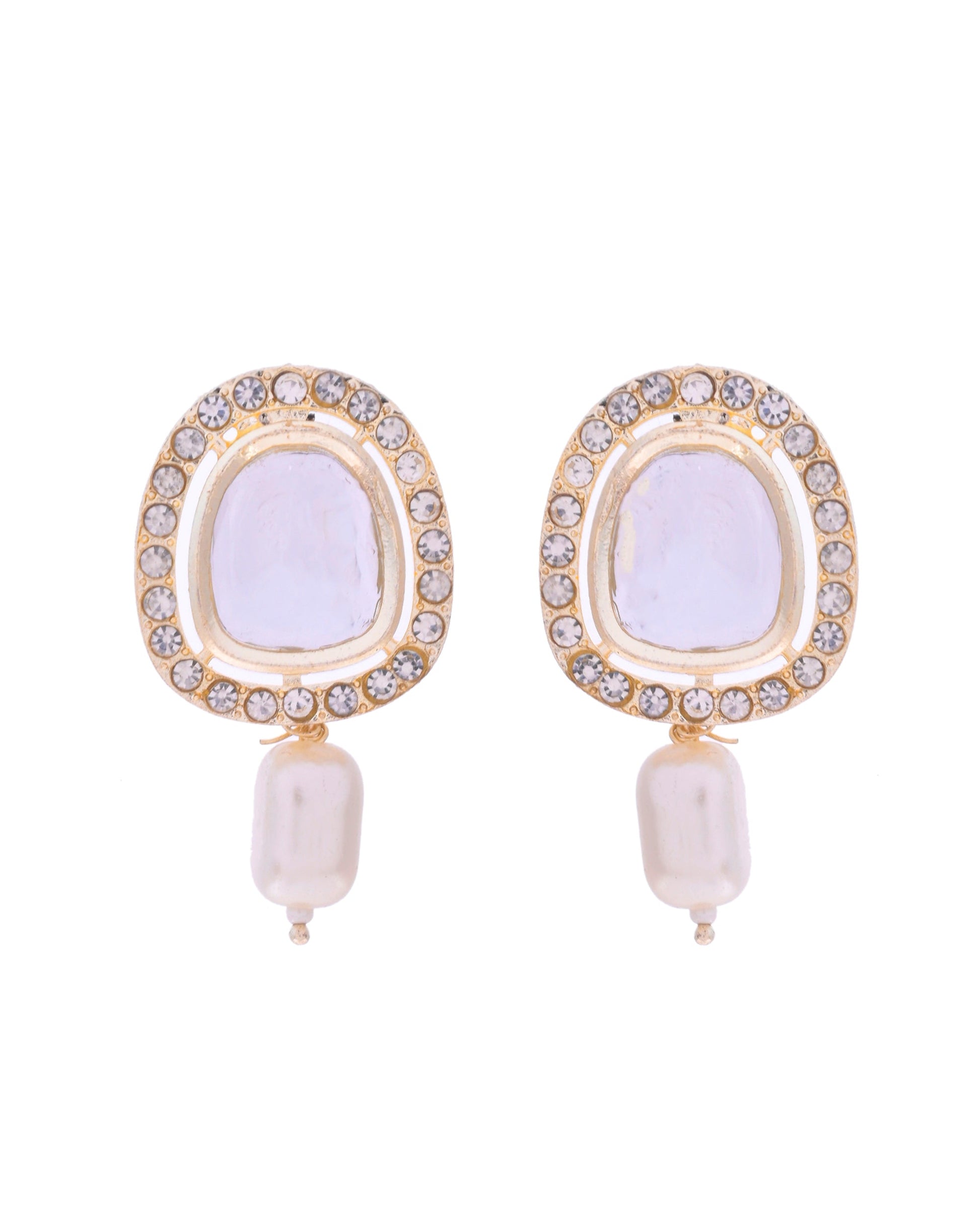 VOJ White Kundan Studded Choker Set - Swadesiicart