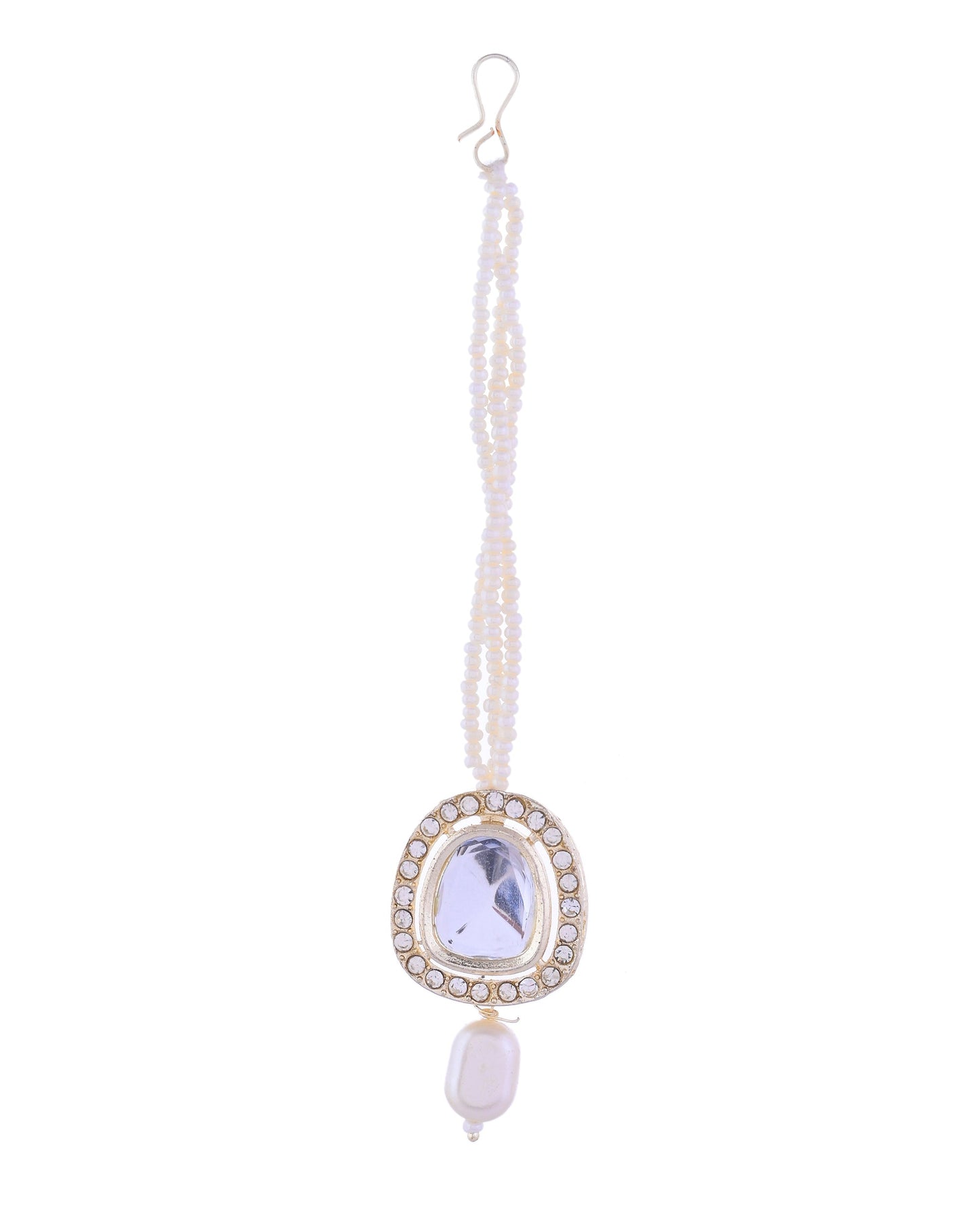 VOJ White Kundan Studded Choker Set - Swadesiicart