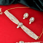 VOJ White Kundan Studded Choker Set - Swadesiicart