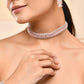VOJ Rose Gold-Polished Artificial Stones Studded Choker Jewellery Set - Swadesiicart