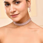 VOJ Rose Gold-Polished Artificial Stones Studded Choker Jewellery Set - Swadesiicart