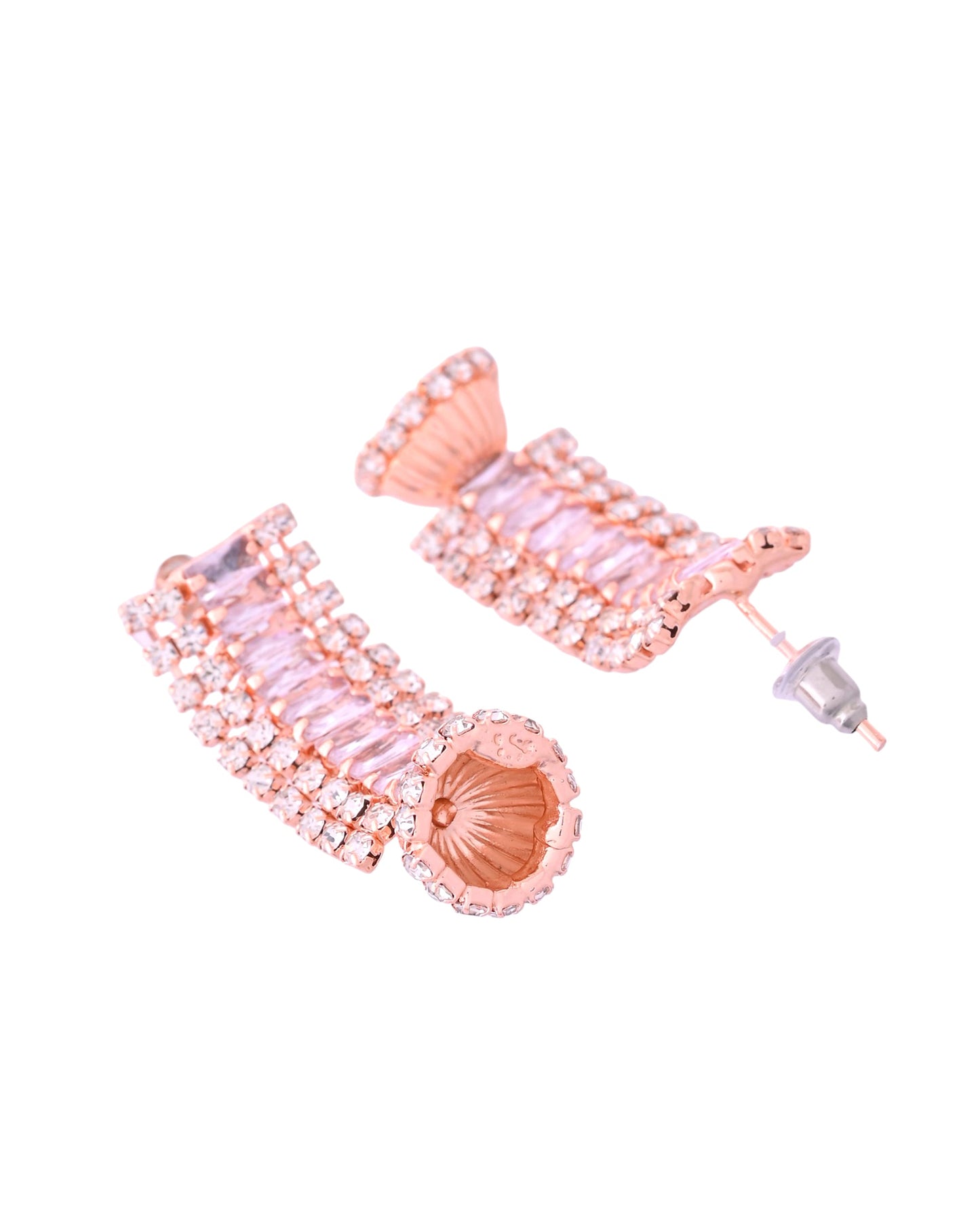 VOJ Rose Gold-Polished Artificial Stones Studded Choker Jewellery Set - Swadesiicart