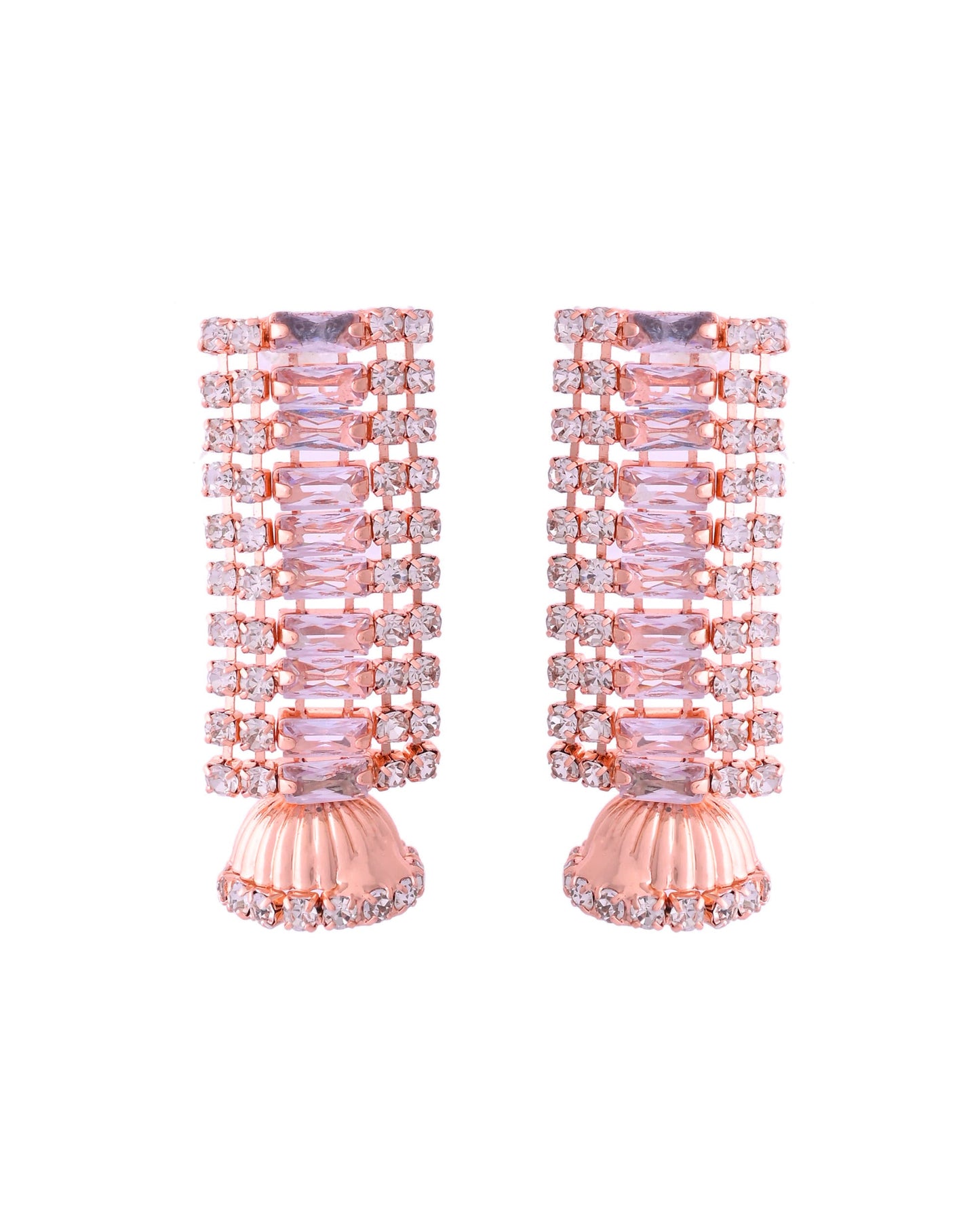 VOJ Rose Gold-Polished Artificial Stones Studded Choker Jewellery Set - Swadesiicart