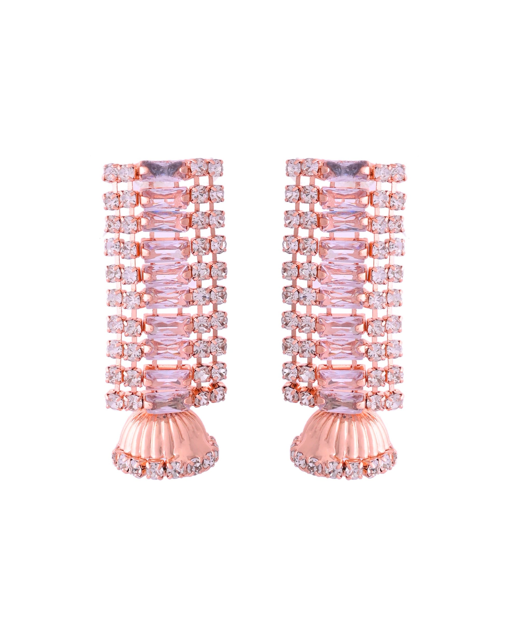 VOJ Rose Gold-Polished Artificial Stones Studded Choker Jewellery Set - Swadesiicart