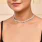 VOJ Silver Plated Stones Studded minimal Designed Jewellery Set - Swadesiicart