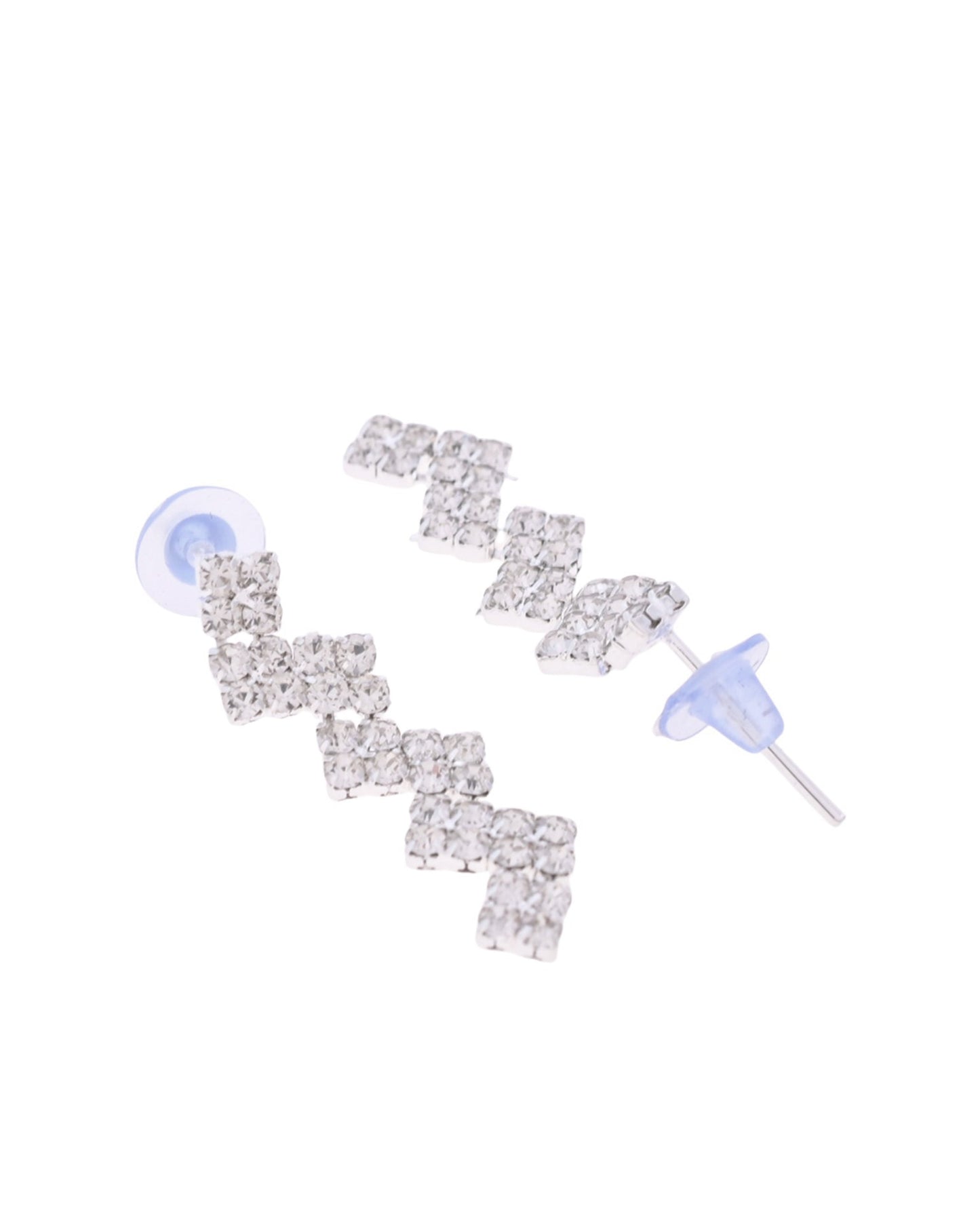 VOJ Silver Plated Stones Studded minimal Designed Jewellery Set - Swadesiicart