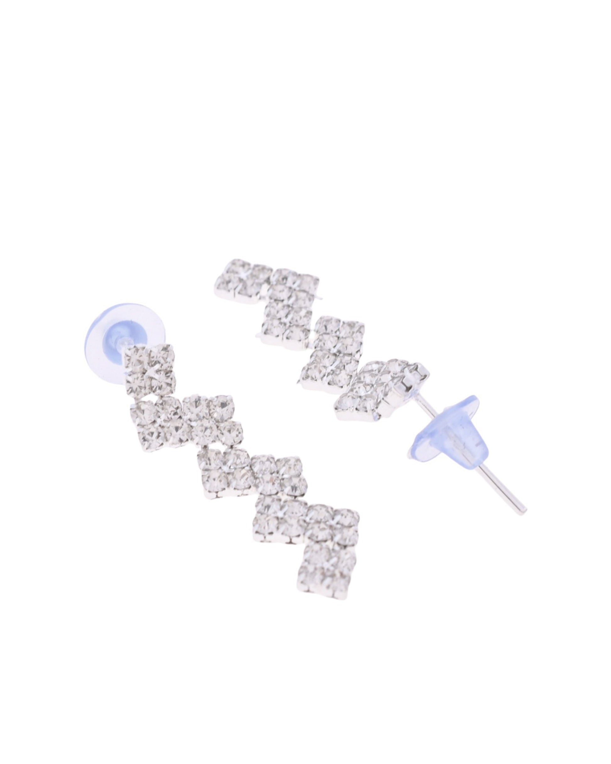VOJ Silver Plated Stones Studded minimal Designed Jewellery Set - Swadesiicart