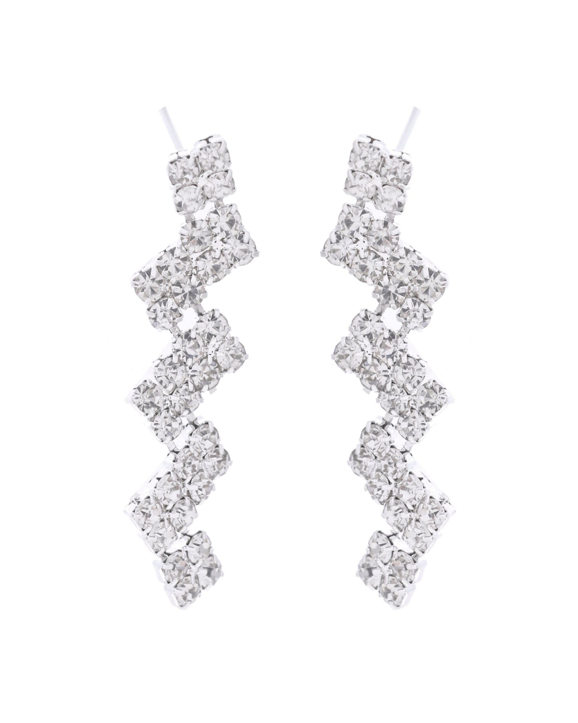 VOJ Silver Plated Stones Studded minimal Designed Jewellery Set - Swadesiicart