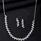 VOJ Silver Plated Stones Studded minimal Designed Jewellery Set - Swadesiicart