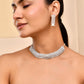 VOJ Silver-Plated Artificial Stones Studded Choker Jewellery Set - Swadesiicart