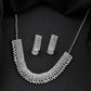 VOJ Silver-Plated Artificial Stones Studded Choker Jewellery Set - Swadesiicart