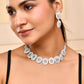 VOJ Silver-Plated Stones Studded Oval Shaped Jewellery Set - Swadesiicart