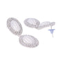 VOJ Silver-Plated Stones Studded Oval Shaped Jewellery Set - Swadesiicart