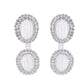 VOJ Silver-Plated Stones Studded Oval Shaped Jewellery Set - Swadesiicart