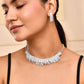 VOJ Silver-Plated Stones Studded Jewellery Set - Swadesiicart