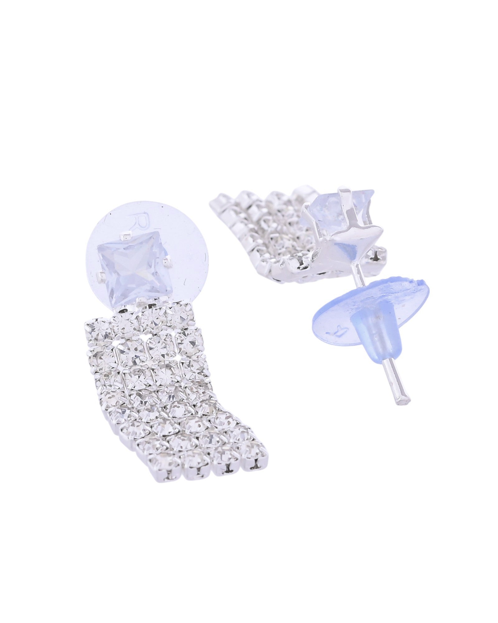 VOJ Silver-Plated Stones Studded Jewellery Set - Swadesiicart