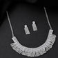 VOJ Silver-Plated Stones Studded Jewellery Set - Swadesiicart