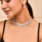VOJ Silver-Plated Stones Studded Geomatrical Jewellery Set - Swadesiicart
