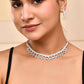 VOJ Silver-Plated Stones Studded Geomatrical Jewellery Set - Swadesiicart