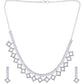 VOJ Silver-Plated Stones Studded Geomatrical Jewellery Set - Swadesiicart