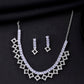 VOJ Silver-Plated Stones Studded Geomatrical Jewellery Set - Swadesiicart