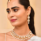 VOJ Gold-Polished Kundan Stones Studded Jewellery Set With Maang Tikka - Swadesiicart