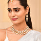 VOJ Gold-Polished Kundan Stones Studded Jewellery Set With Maang Tikka - Swadesiicart