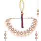 VOJ Gold-Polished Kundan Stones Studded Jewellery Set With Maang Tikka - Swadesiicart