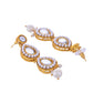 VOJ Gold-Polished Kundan Stones Studded Jewellery Set With Maang Tikka - Swadesiicart